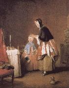 Jean Baptiste Simeon Chardin Dressed in the morning oil on canvas